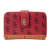 USC Trojans Loungefly Cardinal SC Interlock Repeat Logo Zip Wallet